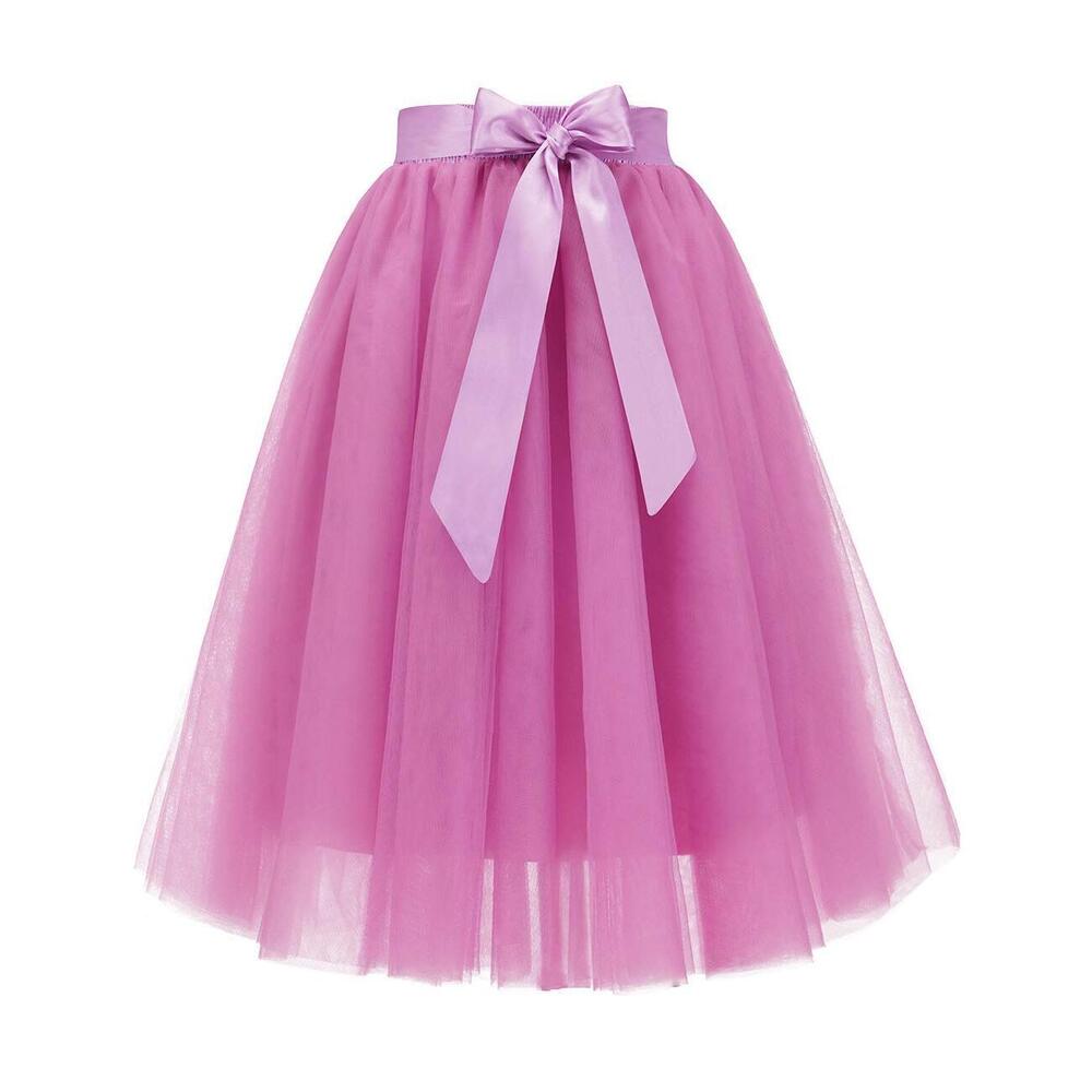 5319 Tulle Skirt A Line Knee Length Tutu Tulle Prom Party Skirt Plus Size